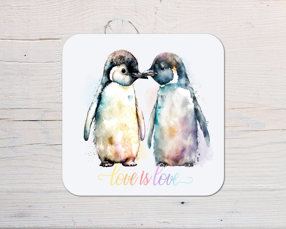 Pride Penguin Coaster Gift: can be personalised