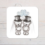 Wedding LGBTQ Sketchy Bear Coaster: personalised with any Message