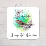 Bearded Dragon Beardie Coaster personalised with any wording, reptile lover, ideal gift