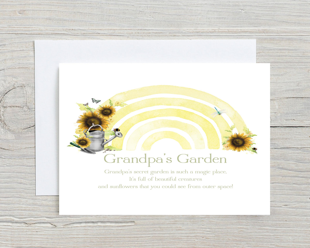 Grandpa's Garden A5 Glossy Greetings Card - can be personalised with any name or wording