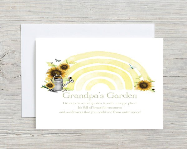 Grandpa's Garden A5 Glossy Greetings Card - can be personalised with any name or wording