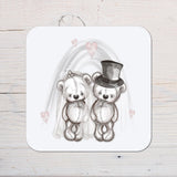 Wedding or Anniversary Bears Coaster Gift: Gift for the Bride and Groom