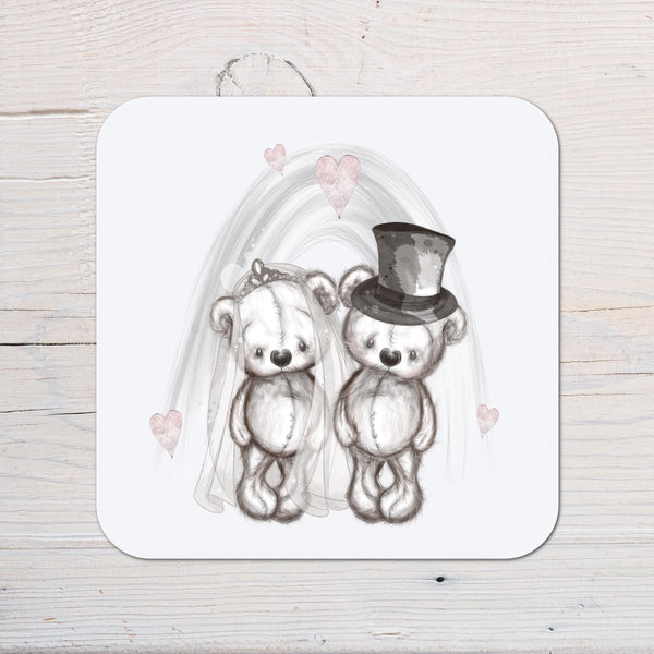 Wedding or Anniversary Bears Coaster Gift: Gift for the Bride and Groom