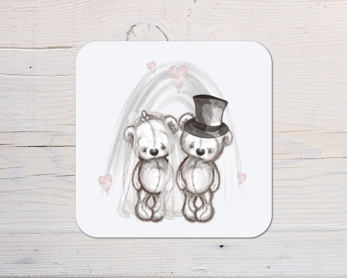Wedding or Anniversary Bears Coaster Gift: Gift for the Bride and Groom