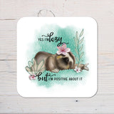 Sloth Coaster - Lazy Sloth - personalised with any Wording, Message - ideal gift