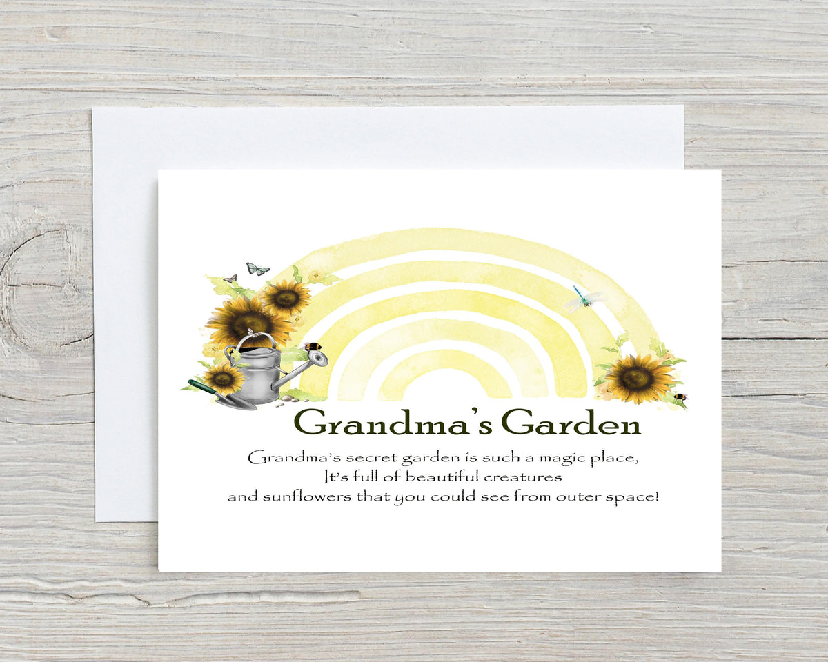 Grandma's Garden A5 Glossy Greetings Card - can be personalised with any name or wording