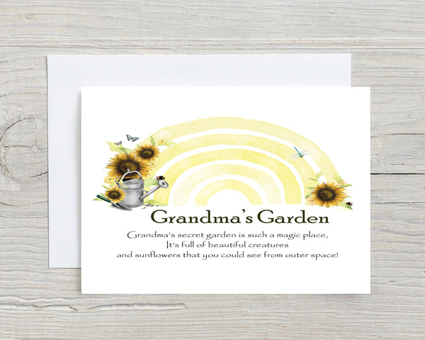 Grandma's Garden A5 Glossy Greetings Card - can be personalised with any name or wording
