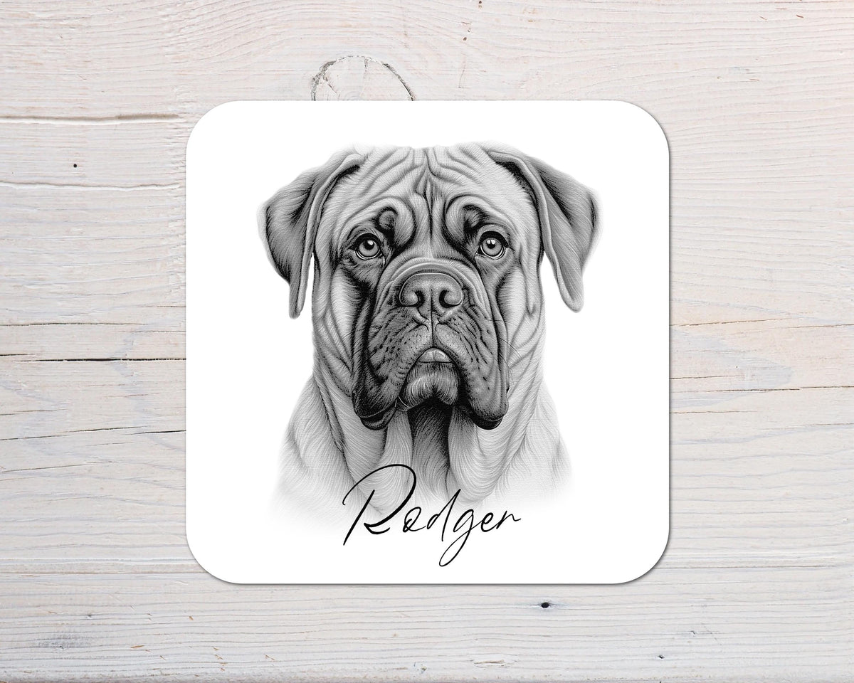 Bull Mastiff Dog Coaster personalised with any wording