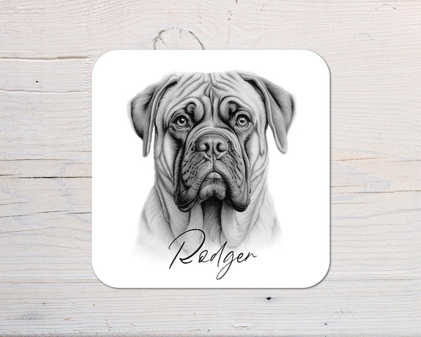 Bull Mastiff Dog Coaster personalised with any wording
