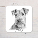Lakeland Terrier Dog Coaster: personalised with any wording