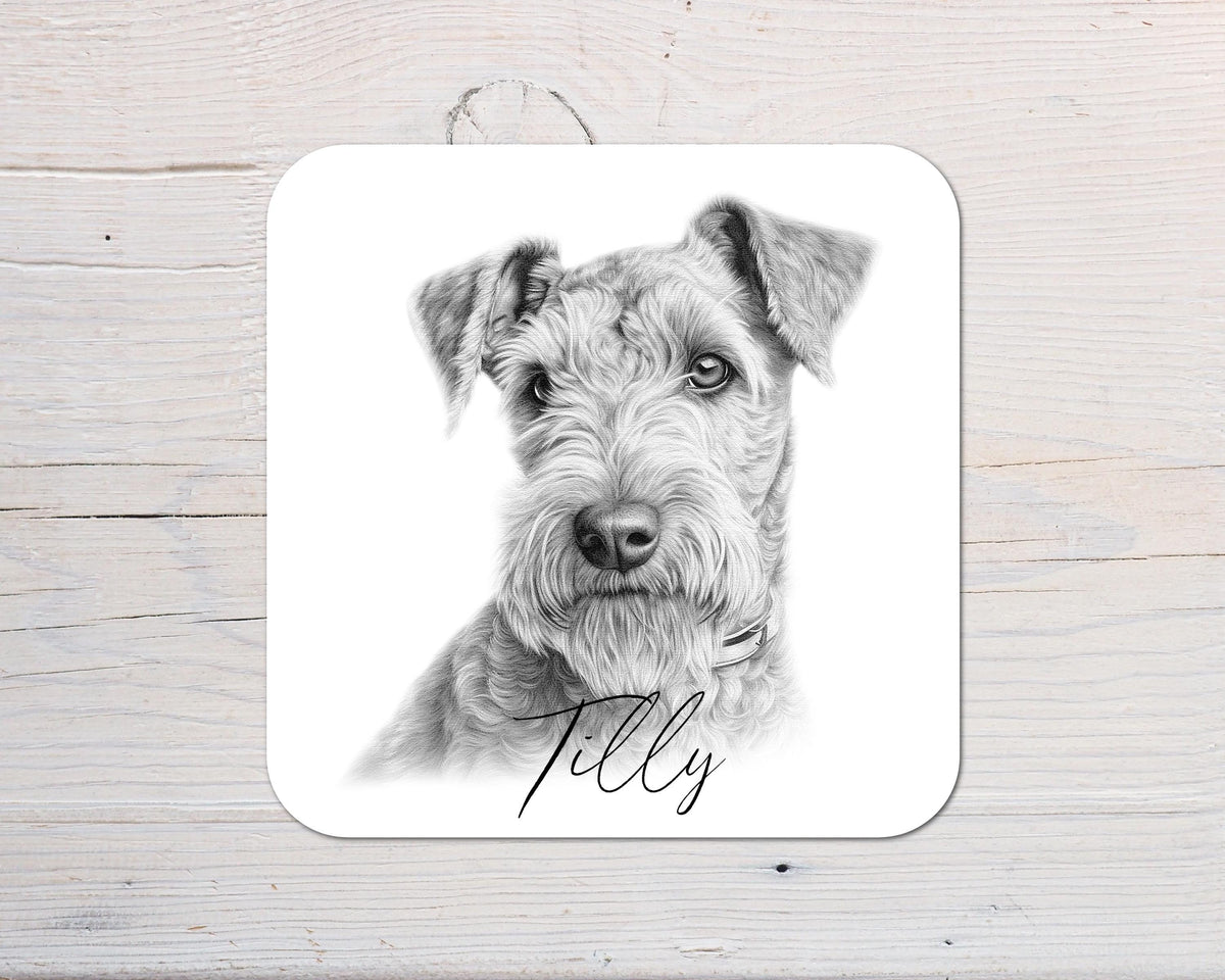 Lakeland Terrier Dog Coaster: personalised with any wording
