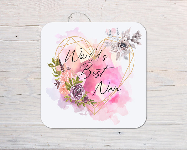 Personalised Floral Nanny Coaster: Custom Tea Cup Gift