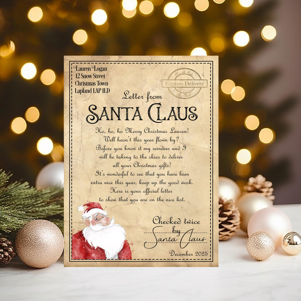 Personalised Letter from Santa, Wax Seal, Christmas Keepsake