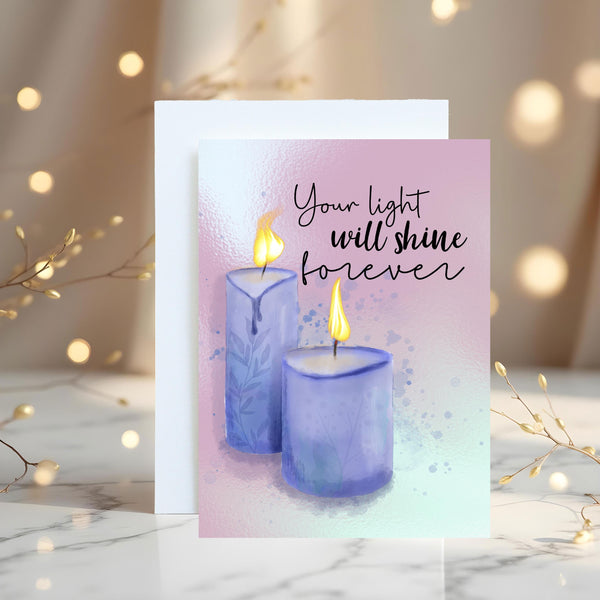 Personalised Memorial Candle Greetings Card: Loss Sympathy Card