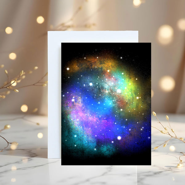 Galaxy Greeting Card: Glossy Space Thank You Card