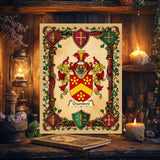 Personalised Family Crest & Surname History Print: Unique Heritage Christmas Gift, unframed