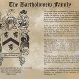 Personalised Family Crest Surname History Wall Art Print Gift