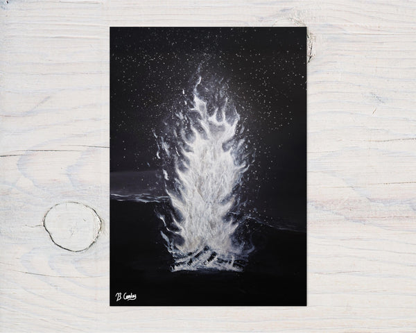 Beach Fire - Hand Painted Canvas 50x40cm - Rainbowprint.uk