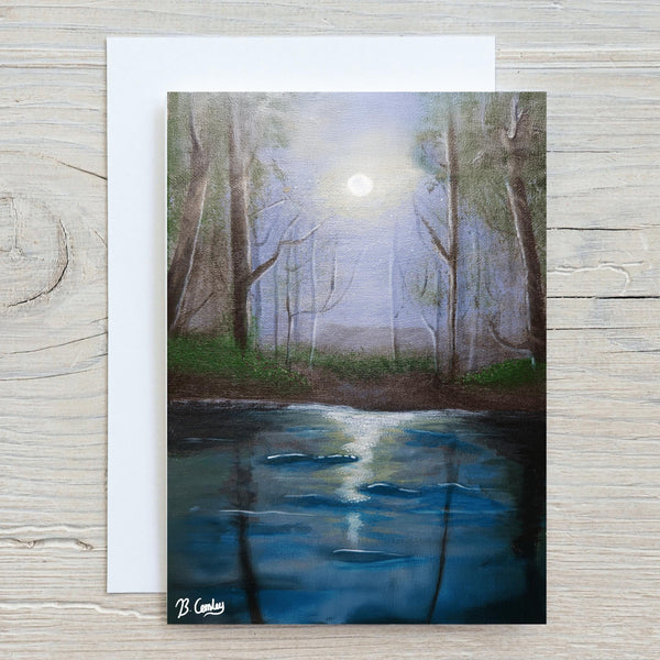Moonlight Swamp" A5 Greetings Card, can be personalised - Rainbowprint.uk