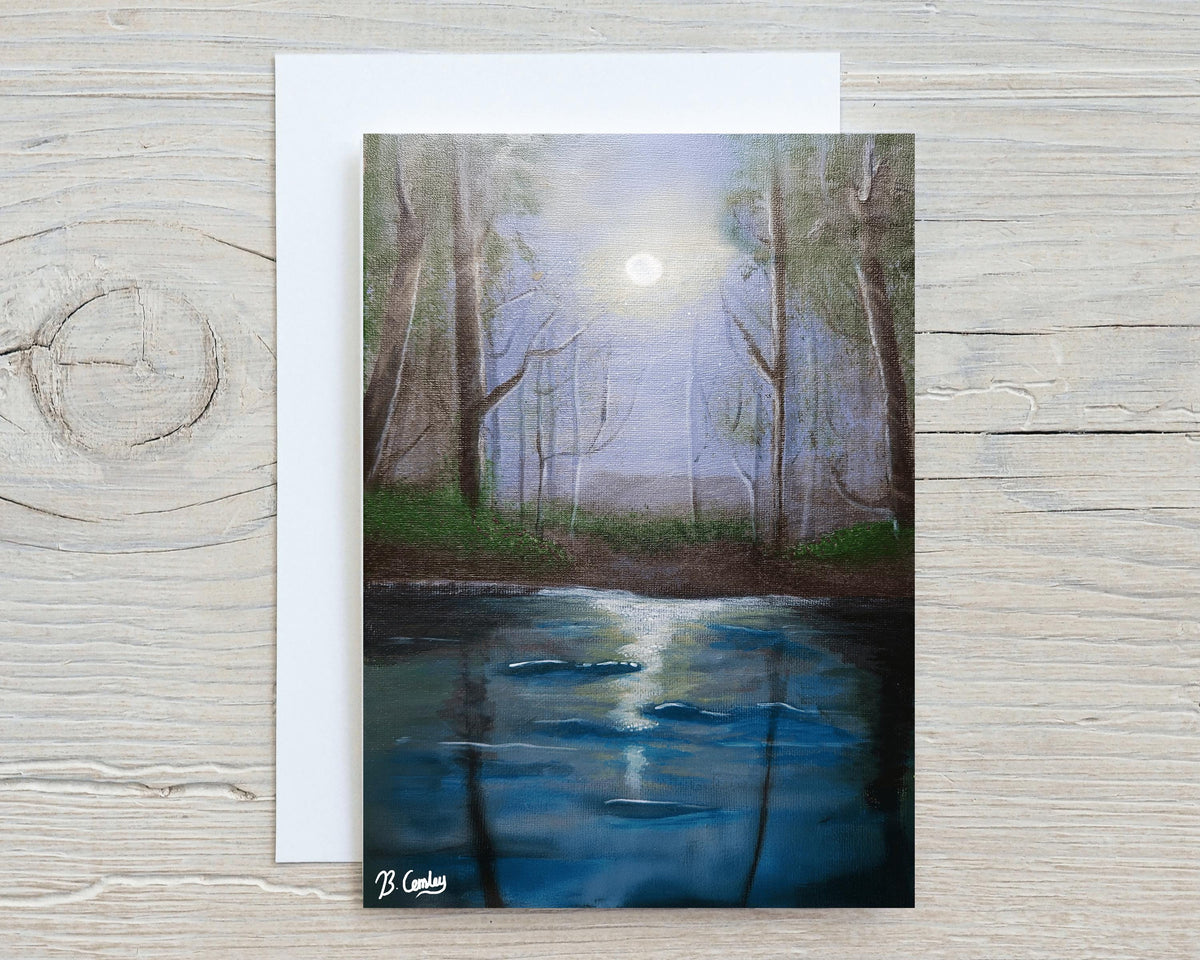 Moonlight Swamp" A5 Greetings Card, can be personalised - Rainbowprint.uk