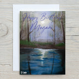 Moonlight Swamp" Original Canvas painted on 20x20cm canvas - Rainbowprint.uk