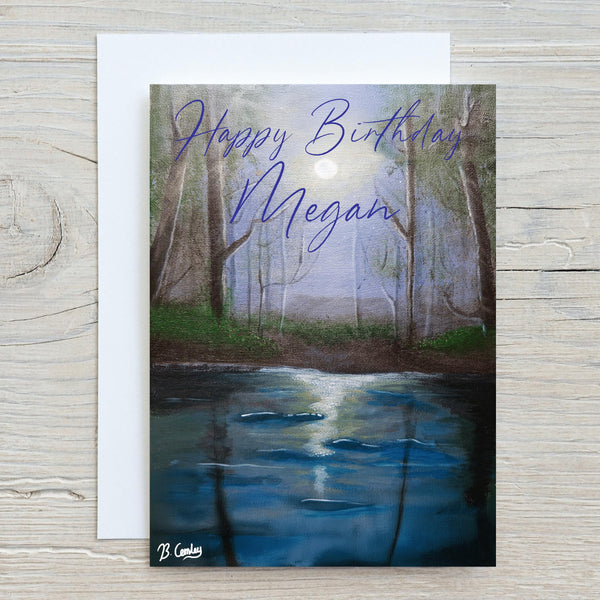 Moonlight Swamp" Original Canvas painted on 20x20cm canvas - Rainbowprint.uk