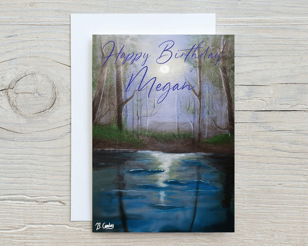 Moonlight Swamp" Original Canvas painted on 20x20cm canvas - Rainbowprint.uk