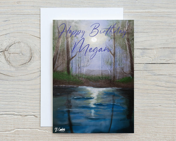 Moonlight Swamp" A4 Print on 260gsm Glossy Art Card, ideal Wall Decor - Rainbowprint.uk