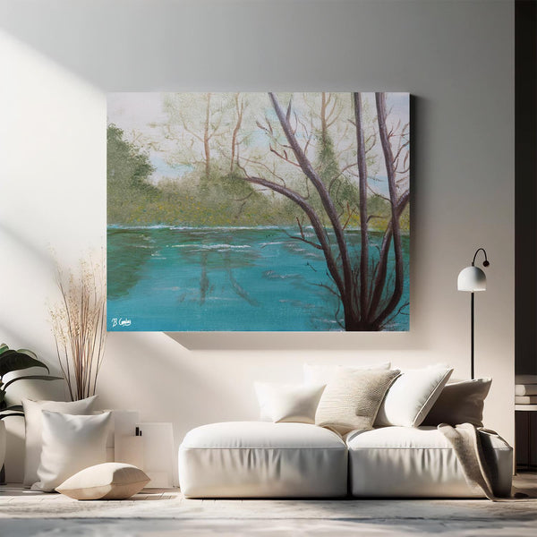 River Roots Original 30x20cm Painted Canvas - Rainbowprint.uk