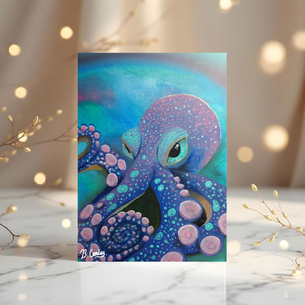 Octopus Original Art Greetings Card: can be personalised