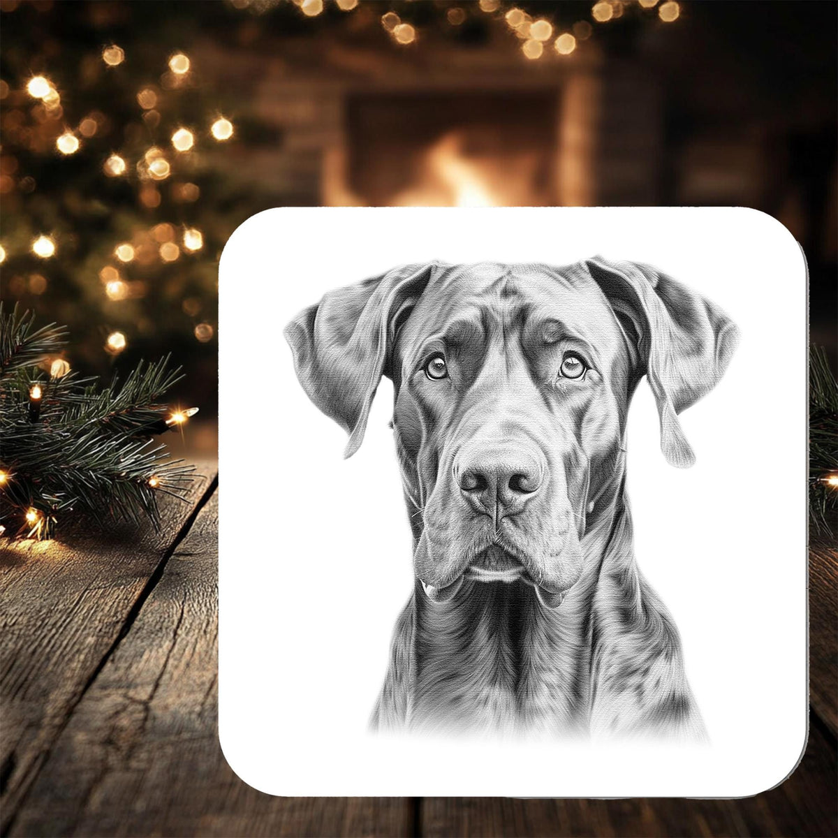 Great Dane Dog Coaster Gift: personalised with any wording