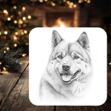 Akita Dog Coaster: can be personalised with any wording
