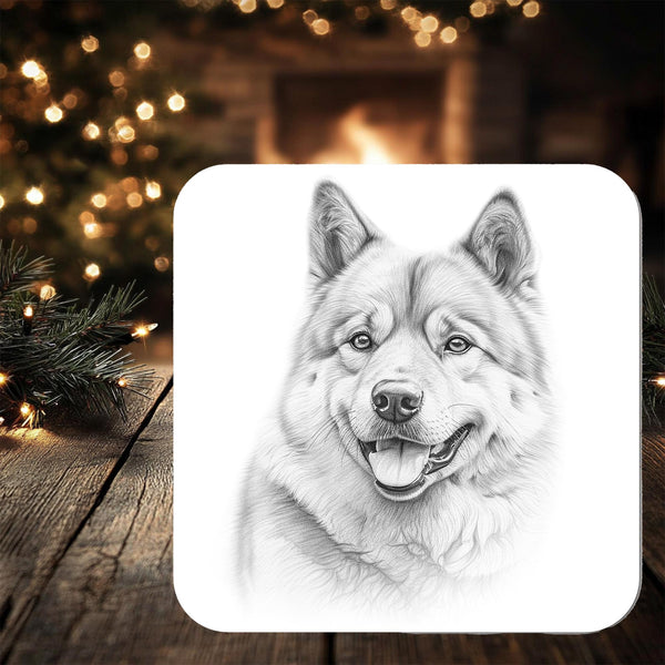 Akita Dog Coaster: can be personalised with any wording