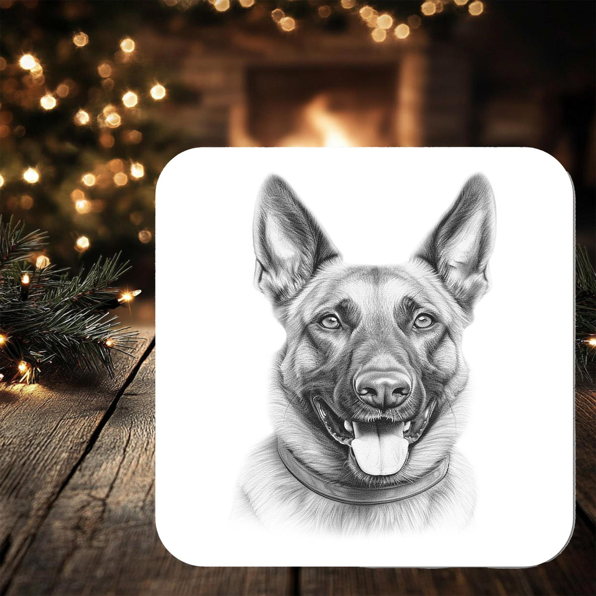 Belgian Malinois Dog Coaster Gift: personalised with any wording