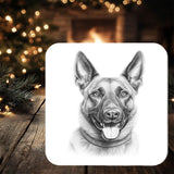 Belgian Malinois Dog Coaster Gift: personalised with any wording