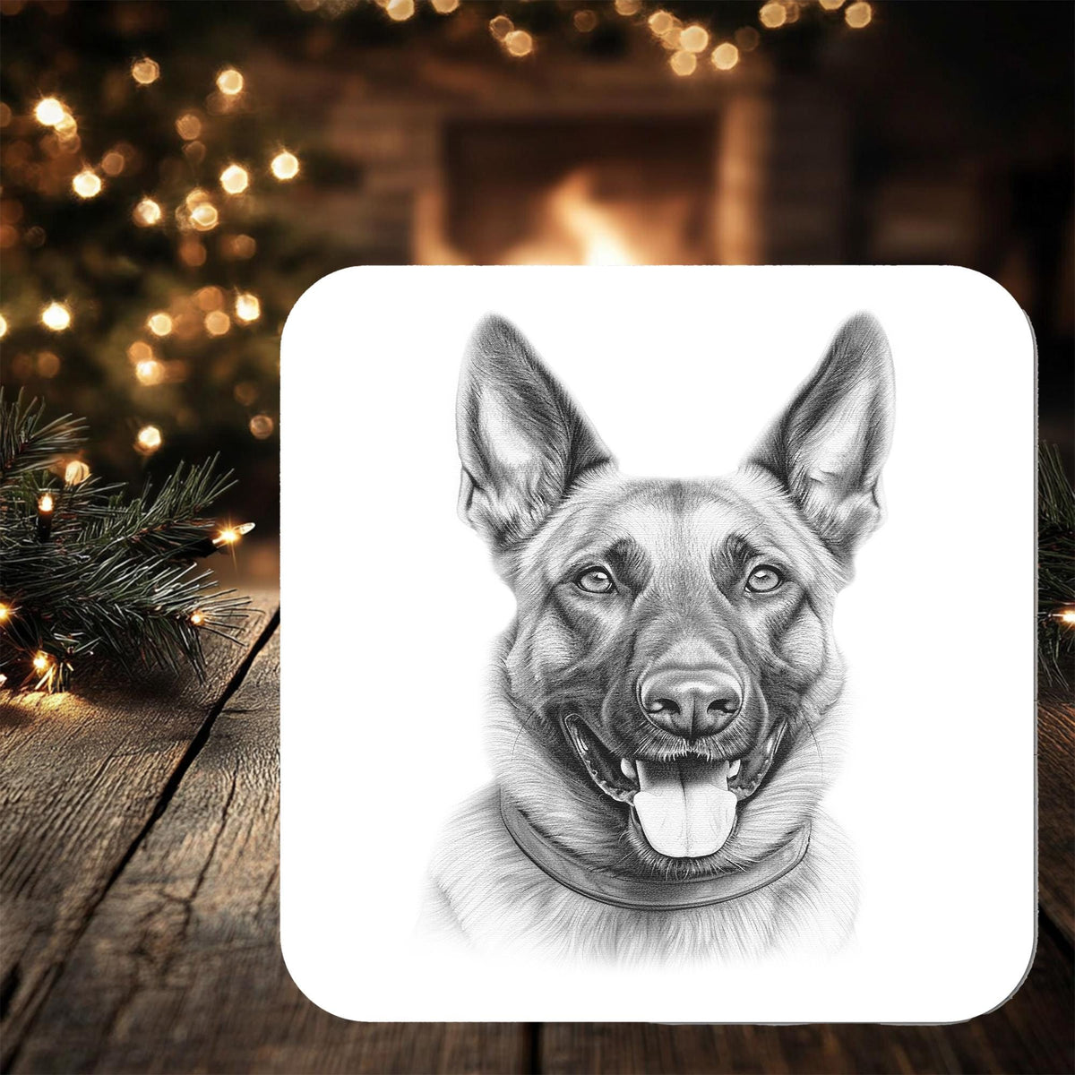 Belgian Malinois Dog Coaster Gift: personalised with any wording