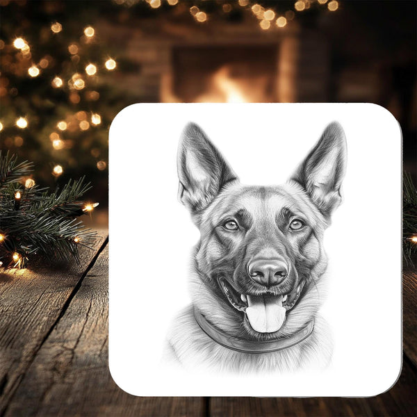 Belgian Malinois Dog Coaster Gift: personalised with any wording