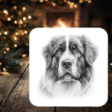 Saint Bernard Dog Coaster: personalised with any wording