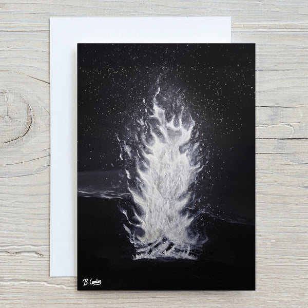 Beach Fire" A5 Glossy Greetings Card, can be personalised - Rainbowprint.uk