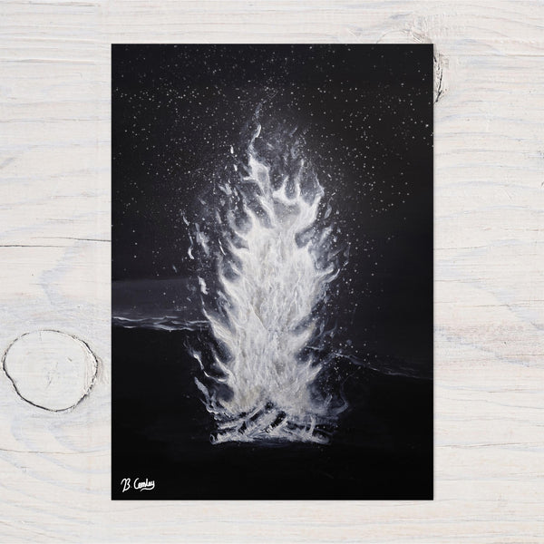 Beach Fire" A5 Glossy Greetings Card, can be personalised - Rainbowprint.uk