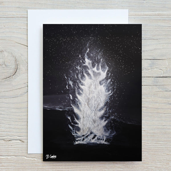 Beach Fire - Hand Painted Canvas 50x40cm - Rainbowprint.uk