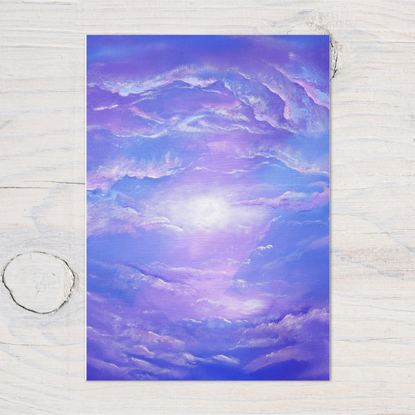 Clouds and Sky peaceful greetings card: can be personalised - Rainbowprint.uk