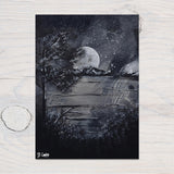 Moon Mountains" A4 Print on 260gsm Glossy Art Card, ideal Wall Decor - Rainbowprint.uk