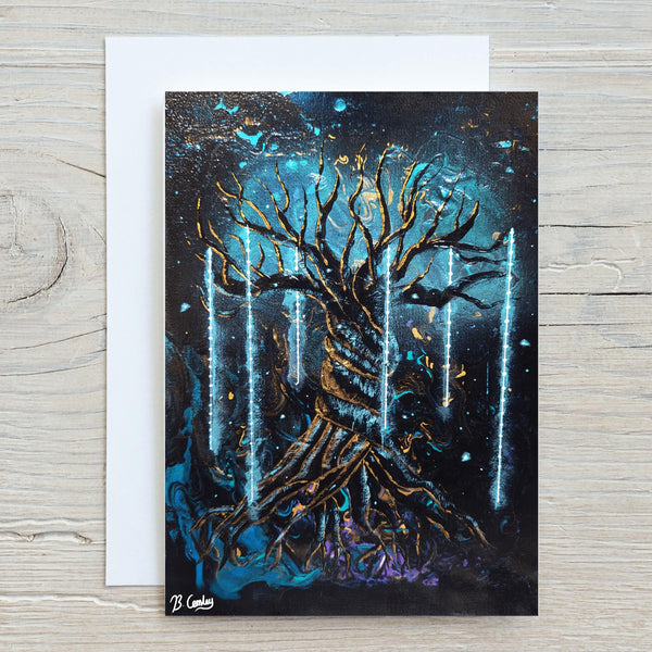 Mystic Tree" A5 Glossy Greetings Card, can be personalised - Rainbowprint.uk