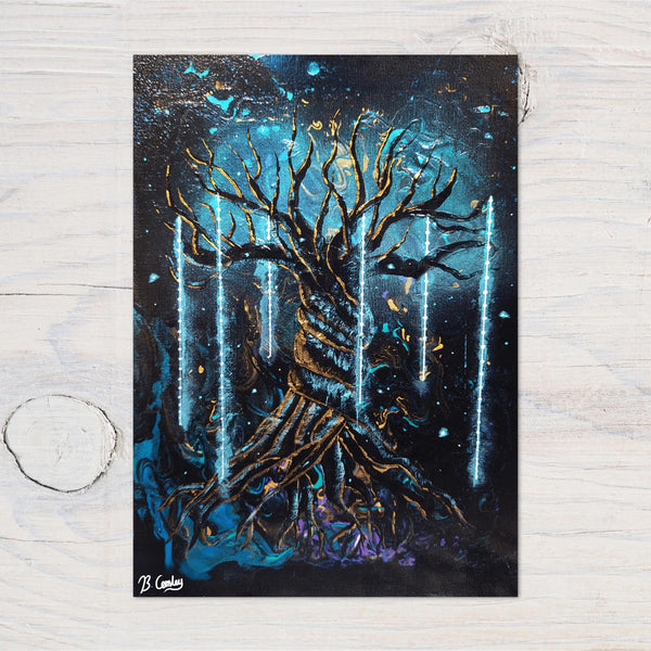 Mystic Tree" A4 Print on 260gsm Glossy Art Card, ideal for Wall Decor - Rainbowprint.uk