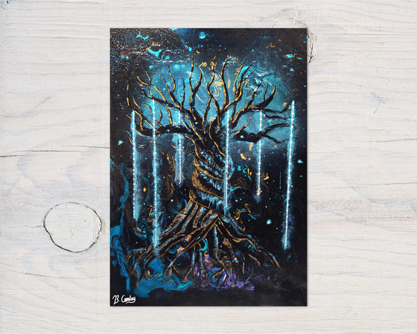 Mystic Tree" A4 Print on 260gsm Glossy Art Card, ideal for Wall Decor - Rainbowprint.uk