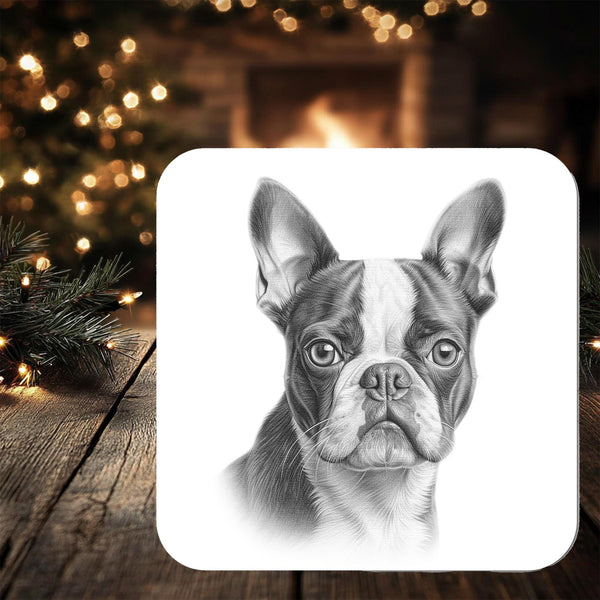 Boston Terrier Dog Coaster personalised with any wording