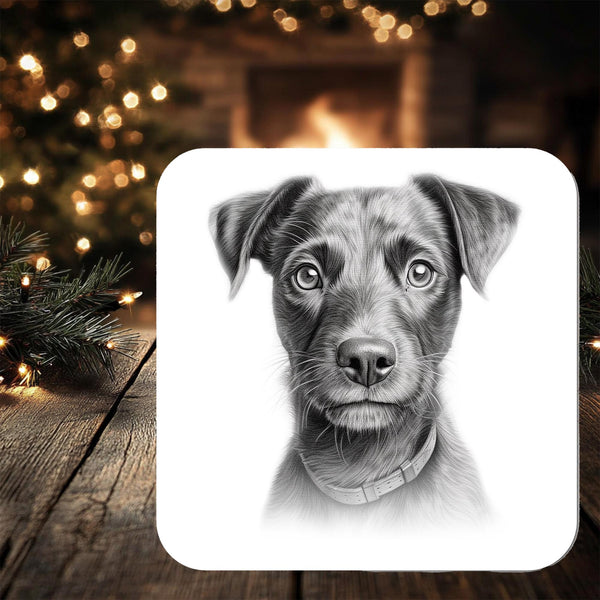 Patterdale Dog Coaster Gift: personalised with any wording