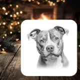 Pit Bull Coaster Gift: Can be personalised, ideal Dog lover present