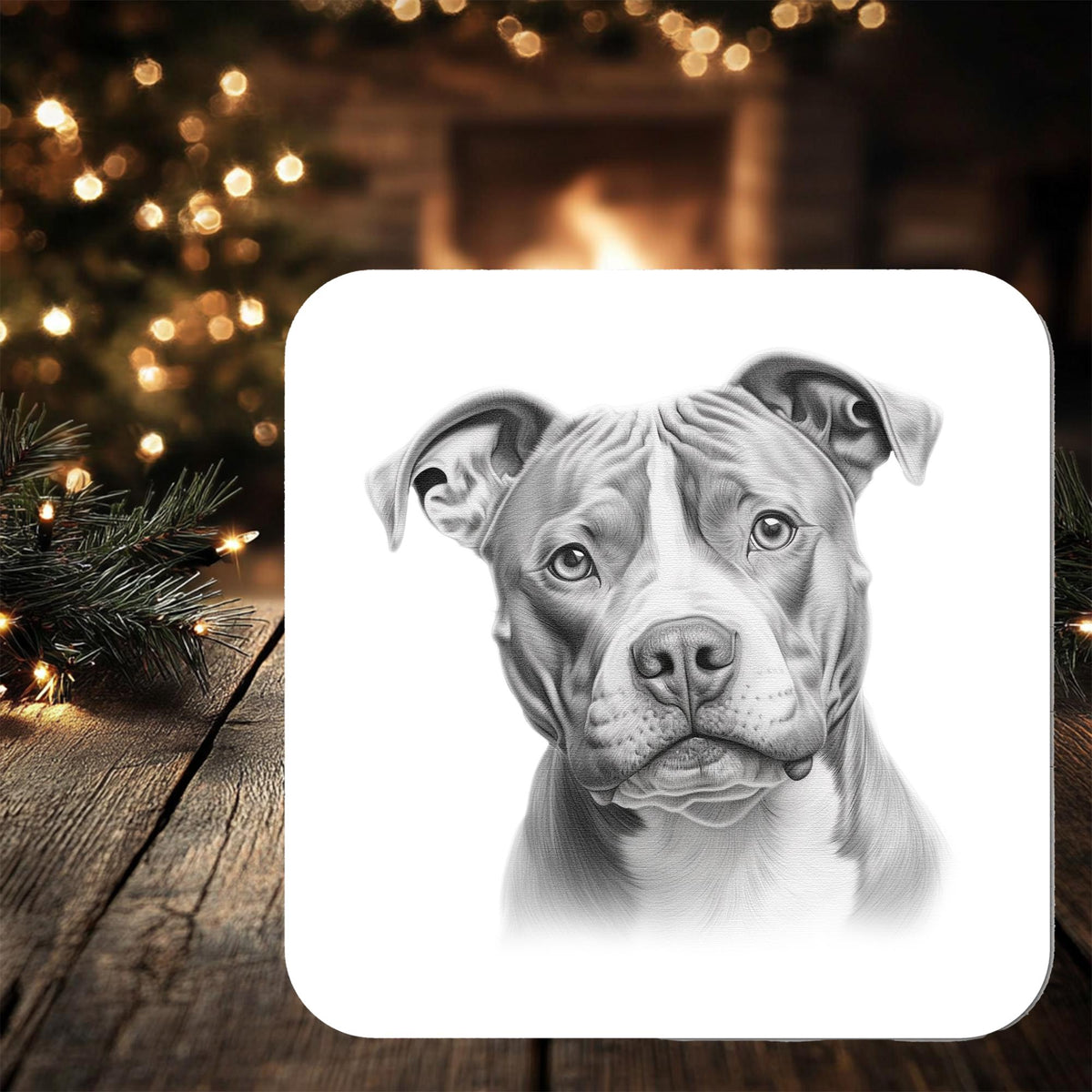 Pit Bull Coaster Gift: Can be personalised, ideal Dog lover present